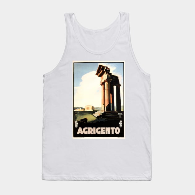 AGRIGENTO Valley of Temples Ruins Sicily Vintage Italy Travel Tank Top by vintageposters